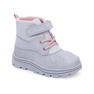 Carter's Girls Duck Boots Sparkly Rain Boots Snow Shoes Grey & Pink - 6 Toddler